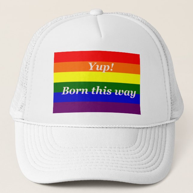 Pride Hat - Regnbåge-flagga skrivs ut med en sats. Keps (Framsida)
