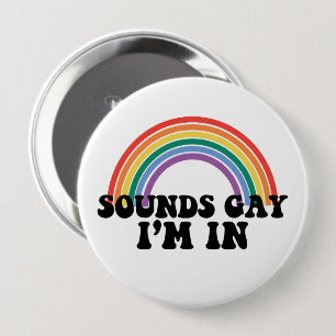 Pride HBT Ljud Gay Jag Är I Gay Regnbåge Knapp
