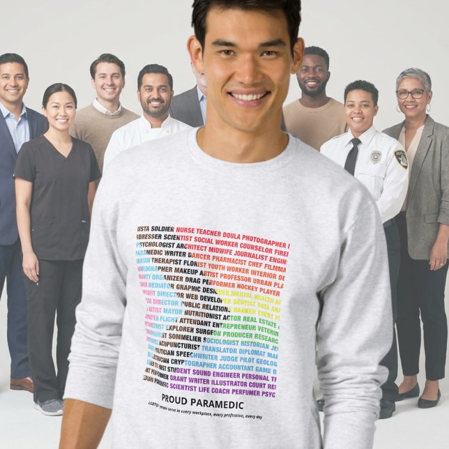 Pride HBT Mångfald Anpassad regnbågsordmoln  Lång Ärmad Tröja (Skapare uppladdad)