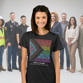 Pride HBT Mångfald Regnbåge Word Cloud Kvinna T Shirt