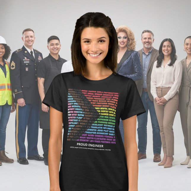 Pride HBT Mångfald Regnbåge Word Cloud Kvinna T Shirt (Skapare uppladdad)