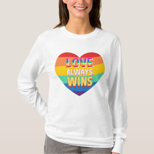 Pride HBTQ - kärlek vinner alltid. Regnbågsfärg. T Shirt