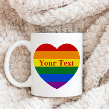 Pride HBTQ Regnbågs Hjärtflagga Anpassad Text