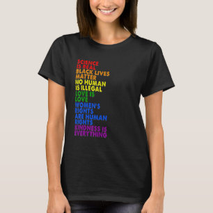Pride HBTQ+ Vetenskap är verklig BLM Kärlek är kär T Shirt