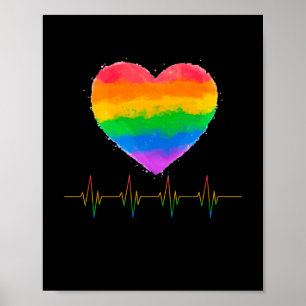 Pride Heart Beat Pulse HGBTQ Community-Pridet Poster