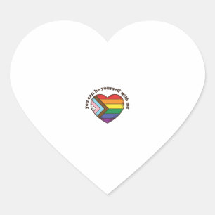Pride Heart Du Kan Vara Sann Mot Mig T-Shirt Desi Hjärtformat Klistermärke