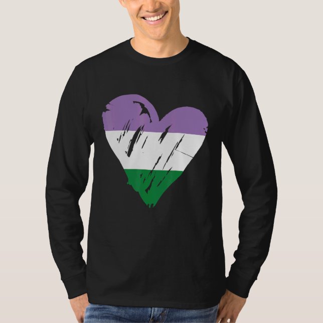 Pride Heart Flagga 1 T Shirt (Framsida)
