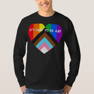 Pride Heart-Flagga Det är okej att vara Gay T Shirt