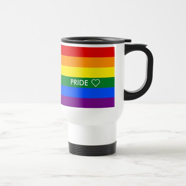 Pride Heart LGBT 6-Rand Rainbow Flagga Resemugg (Höger)
