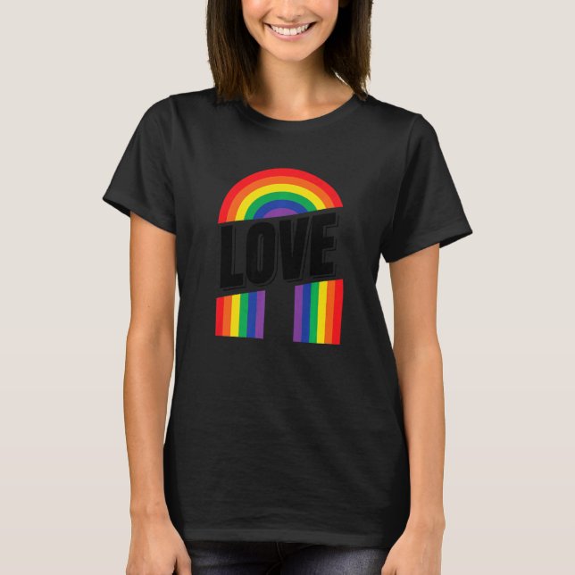 Pride Heart Lgbtq Bisexual Rainbow Kärlek Transgen T Shirt (Framsida)