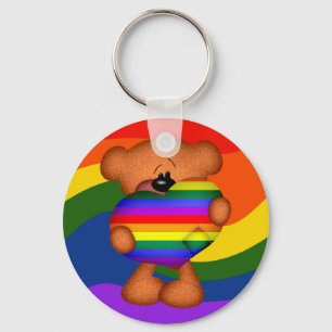 Pride Heart-Nalle Nyckelring
