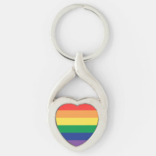 Pride Heart Twisted Heart Silverfärgad Nyckelring