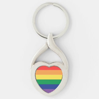 Pride Heart Twisted Heart Silverfärgad Nyckelring