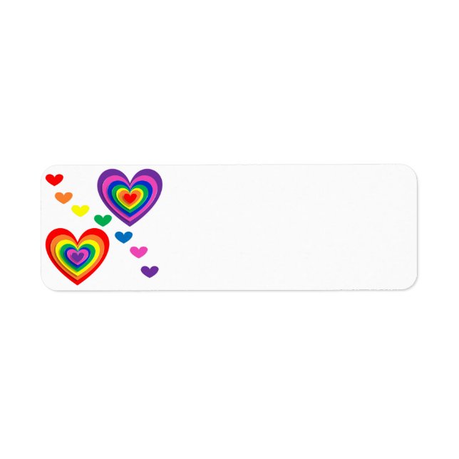 pride hearts bg returadress etikett (Framsidan)