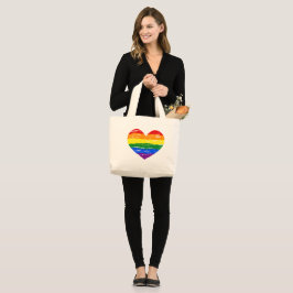 Pride Hearts Crayon Rainbow HGBT Flagga eart Jumbo Tygkasse