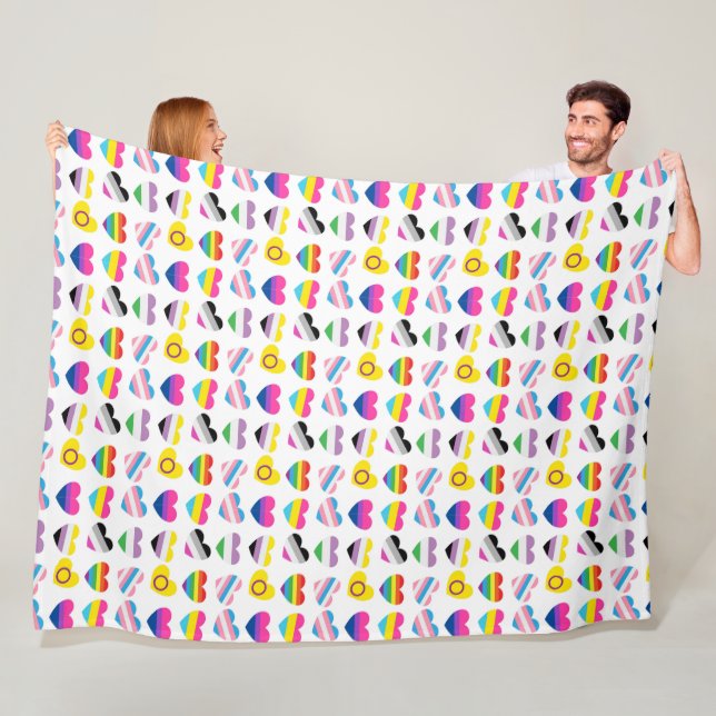Pride Hearts Fleece Blanket (På plats)