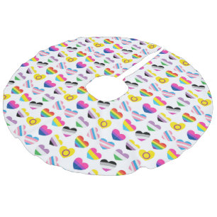 Pride Hearts Träd Skirt Julgransmatta Fusklinne