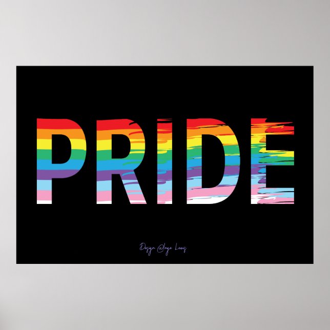 PRIDE HGBTQIA Rainbow Flagga, Månad Coola Poster (Framsidan)