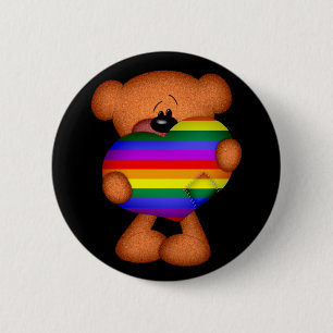 Pride Hjärtat Nalle Knapp