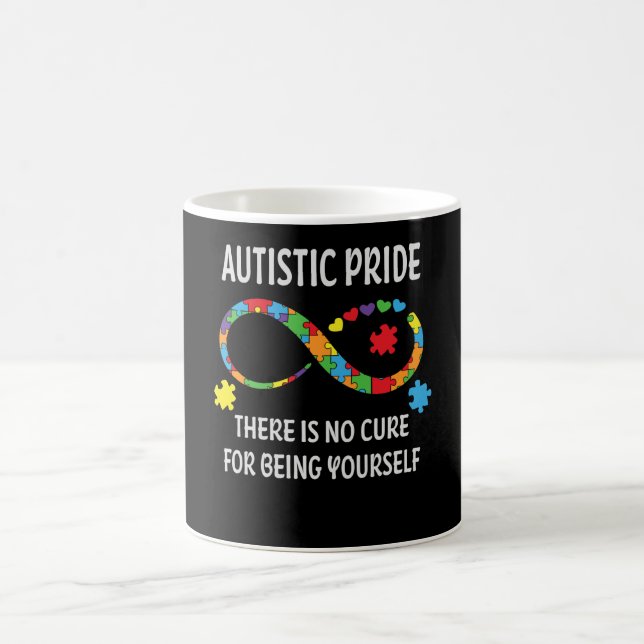 Pride Hjärtmedvetenhet om autism Oändlig symbol Kaffemugg (Center)