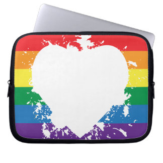 Pride-Hjärtomvänd färgbanderoll Laptop Fodral