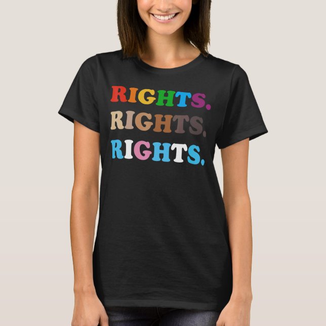 Pride Höger Blm Högers LGBT Lesbisk Rainbows Col T Shirt (Framsida)