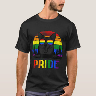 Pride Husky Hund Vintage LGBT Pride Regnbågsflagga T Shirt
