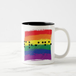 Pride i blindskrift Två-Tonad mugg