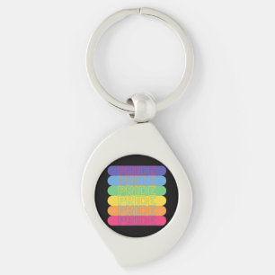 Pride i nyckelkedjan för regnbåge färg swirl silverfärgad nyckelring