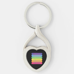 Pride i nyckelkedjan för regnbåge färg twisted heart silverfärgad nyckelring