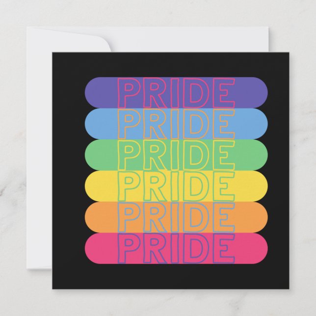 Pride i regnbåge i färg kort (Framsida)