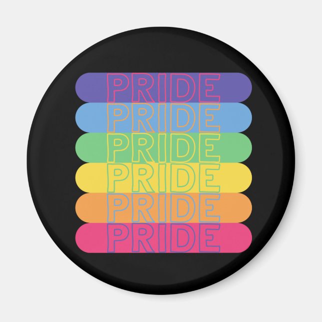 Pride i regnbåge i färg magnet (Framsidan)