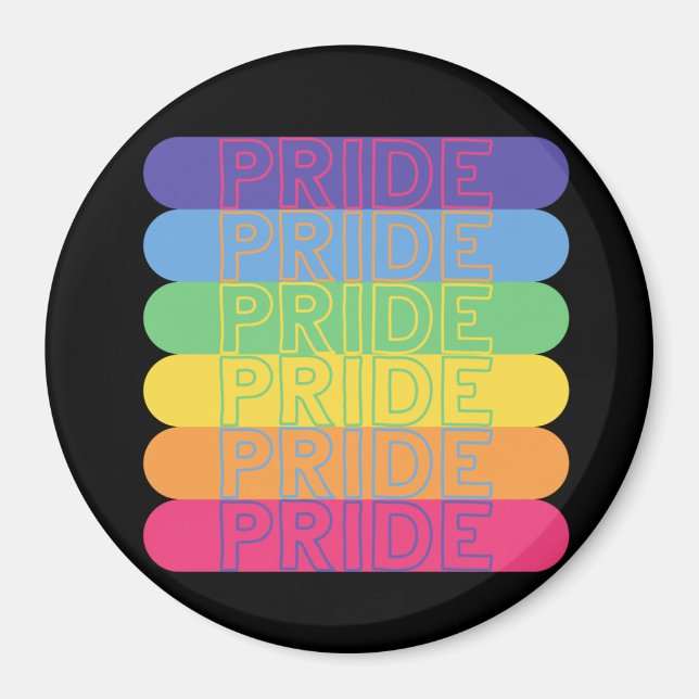 Pride i regnbåge i färg magnet (Framsidan)