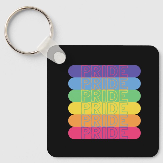Pride i regnbåge i färg nyckelring (Framsida)