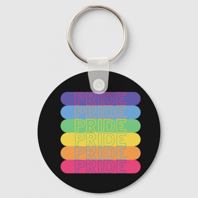 Pride i regnbåge i färg nyckelring (Framsida)