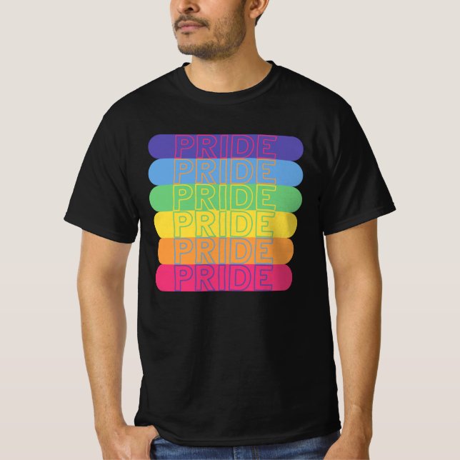 Pride i regnbåge i färg t shirt (Framsida)