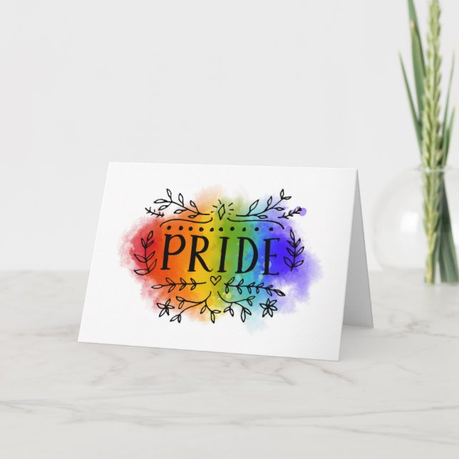 Pride i vattenfärg kort (Framsida)