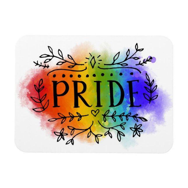 Pride i vattenfärg magnet (Horisontell)