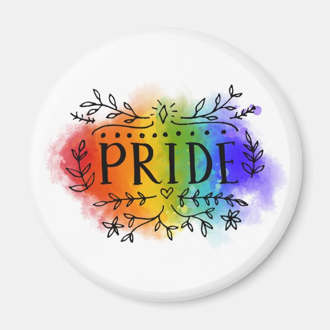 Pride i vattenfärg magnet (Framsidan)