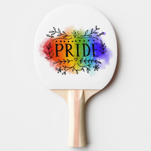 Pride i vattenfärg pingisracket (Framsidan)