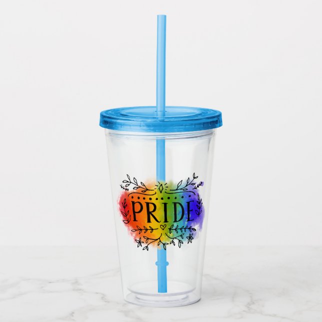 Pride i vattenfärg take away mugg (Framsida)