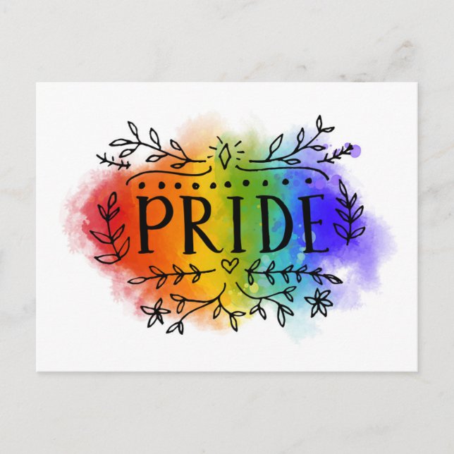 Pride i vattenfärg vykort (Framsida)
