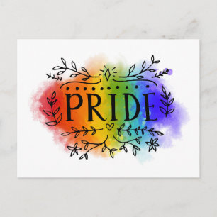 Pride i vattenfärg vykort