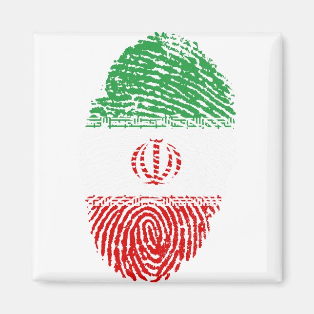 Pride-ID för Iran Flagga Fingerprint Land Magnet (Framsidan)