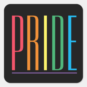 PRIDE II Små Fyrkantiga Klistermärken