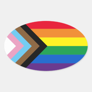 Pride Inkluderad diversifierad regnbåge för homose Ovalt Klistermärke