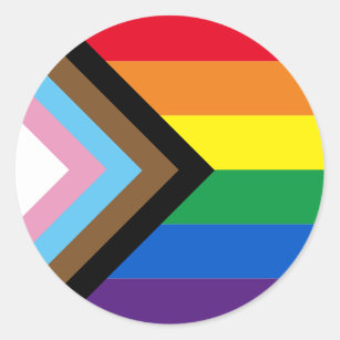 Pride Inkluderad diversifierad regnbåge för homose Runt Klistermärke