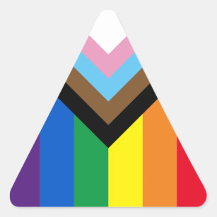 Pride Inkluderad diversifierad regnbåge för homose Triangelformat Klistermärke