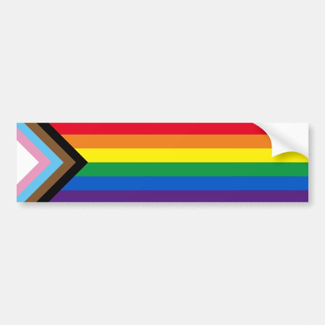 Pride Inkluderande gbtq-flagga med varierande regn Bildekal (Framsidan)