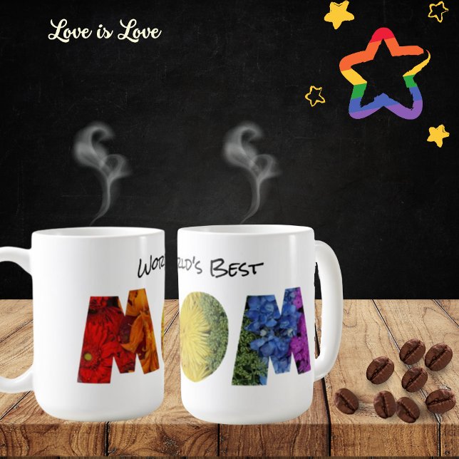 Pride Inspired Blommigt World's Best Mamma Mugg (Skapare uppladdad)